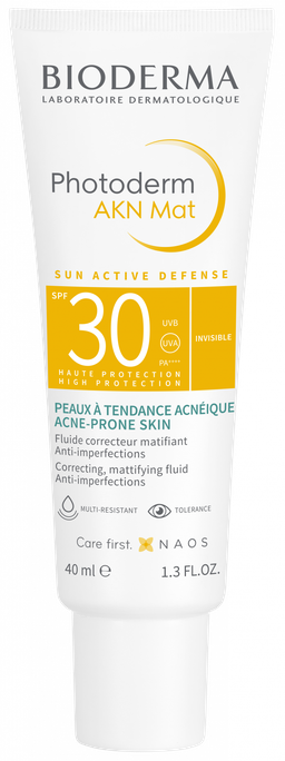 BIODERMA Photoderm AKN Mat SPF 30 — saules aizsargfluīds, 40 ml