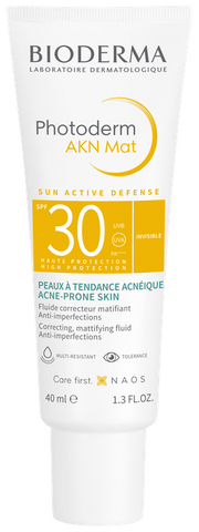 BIODERMA Photoderm AKN Mat SPF 30 — saules aizsargfluīds, 40 ml