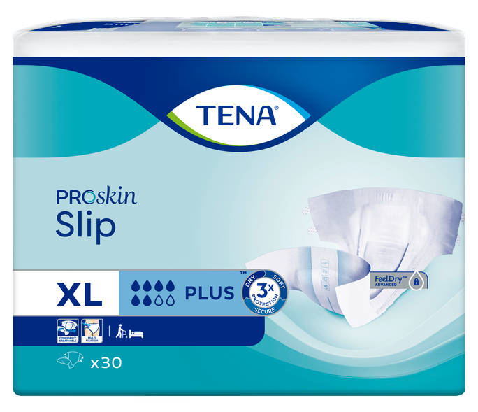 Pieaugušiem paredzētas TENA Slip Plus Extra Large autiņbiksītes — 30 gab.