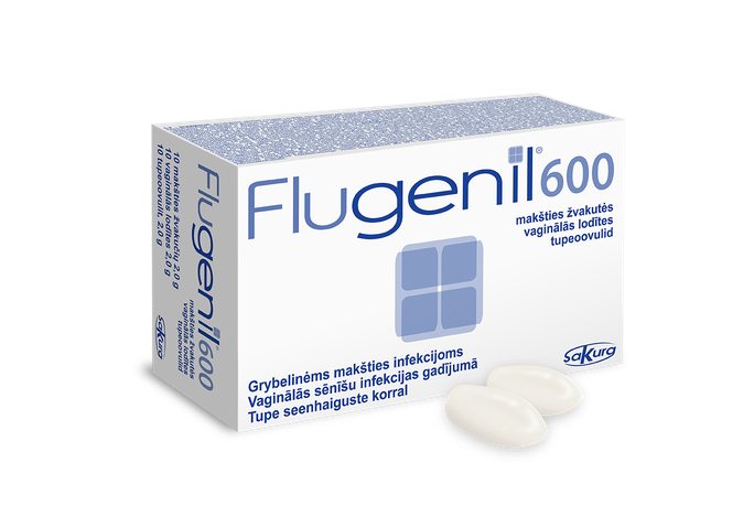 FLUGENIL vaginālās lodītes 600 mg, 10 gab.