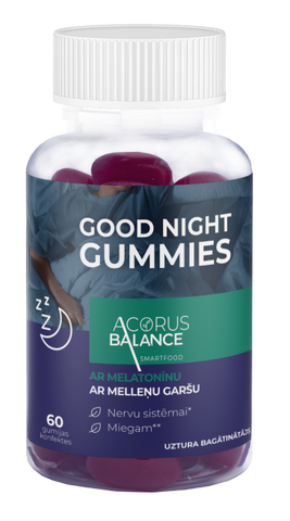 ACORUS BALANCE Good Night Ar Melatonīnu Košļājamās pastilas 2,5g, 50 gab.