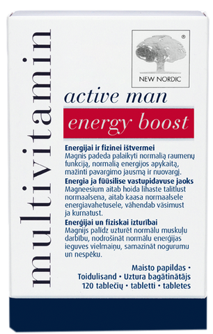NEW NORDIC Active Man Energy Boost Multivitamīni, 120 tabletes