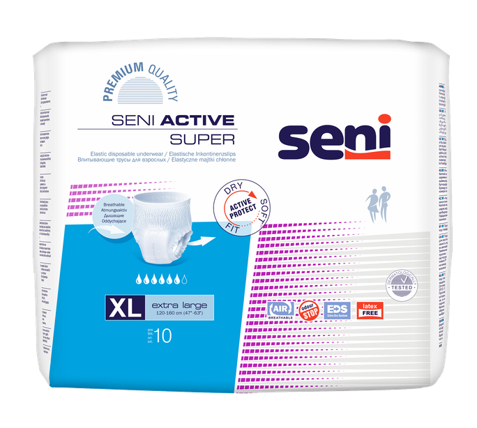 SENI Active Super XL, 10 biksītes urīna nesaturēšanai