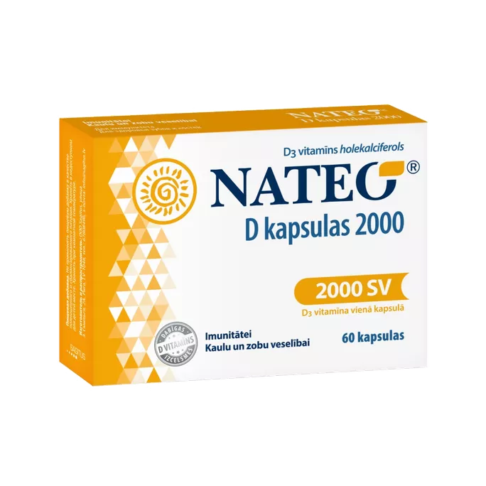 NATEO D 2000 SV kapsulas, 60 gab.