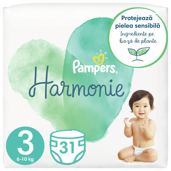 PAMPERS Harmonie 3 autiņbiksītes (6-10 kg), 31 gab.