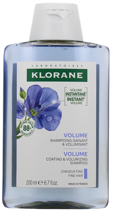 KLORANE Linu šķiedru šampūns apjomam, 200 ml
