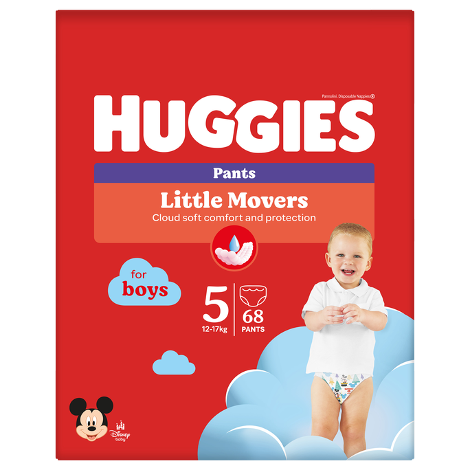 HUGGIES Pants S5 pull-up for boys, 12-17kg, box biksītes, 68 gab.