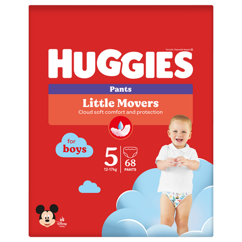 HUGGIES Pants S5 pull-up for boys, 12-17kg, box biksītes, 68 gab.