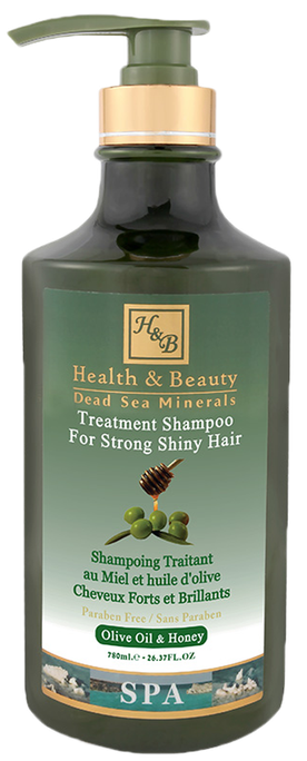HEALTH&BEAUTY šampūns ar Nāves jūras minerāliem, olīveļļu un medus ekstraktiem, 780 ml