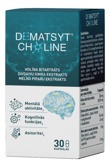 DEMATSYT CHOLINE - 30 kapsulu iepakojums nervu sistēmai un atmiņai