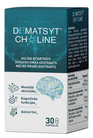 DEMATSYT CHOLINE - 30 kapsulu iepakojums nervu sistēmai un atmiņai