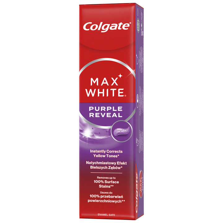Colgate Max White Purple Reveal – baltinošā zobu pasta, 75 ml