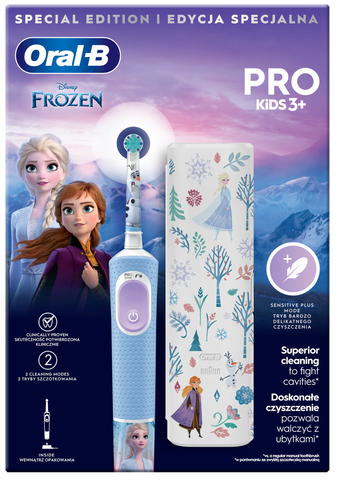 Oral-B Pro Kids Frozen elektriskā zobu birste ar ceļojuma futrāli, 1 vienība
