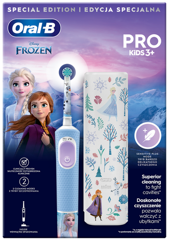 Oral-B Pro Kids Frozen elektriskā zobu birste ar ceļojuma futrāli, 1 vienība