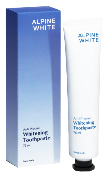 ALPINE WHITE zobu pasta balināšanai pret baktēriju uzrāvumiem, 75 ml