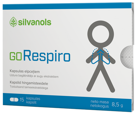 Kapsulas GORESPIRO ar augu ekstraktiem, 15 gab.