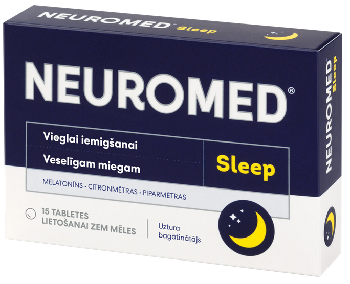 NEUROMED Sleep, 15 tabletes miega kvalitātes uzlabošanai