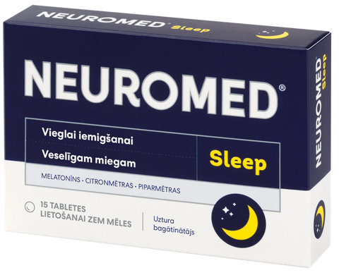 NEUROMED Sleep, 15 tabletes miega kvalitātes uzlabošanai