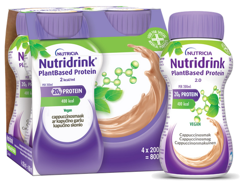 NUTRICIA Nutridrink PlantBased kapučīno 200 ml, 4 iepakojumi