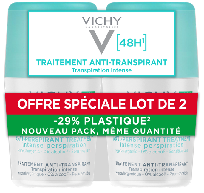 VICHY Intensīvs 48H rullīša antiperspirants, 2 gab.