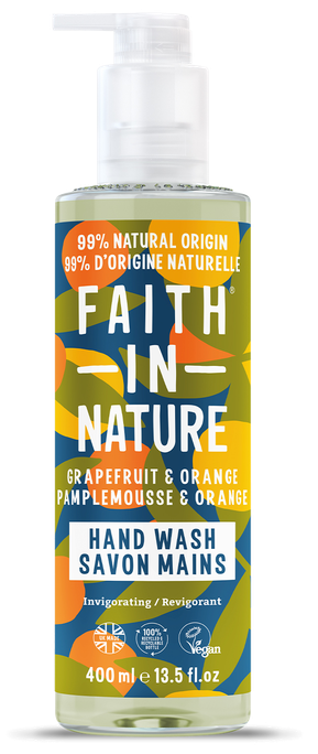 Greipfrūtu un saldo apelsīnu šķidrās ziepes FAITH IN NATURE, 400 ml