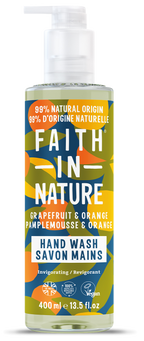 Greipfrūtu un saldo apelsīnu šķidrās ziepes FAITH IN NATURE, 400 ml