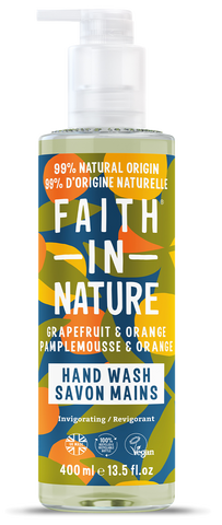 Greipfrūtu un saldo apelsīnu šķidrās ziepes FAITH IN NATURE, 400 ml