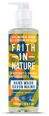 Greipfrūtu un saldo apelsīnu šķidrās ziepes FAITH IN NATURE, 400 ml