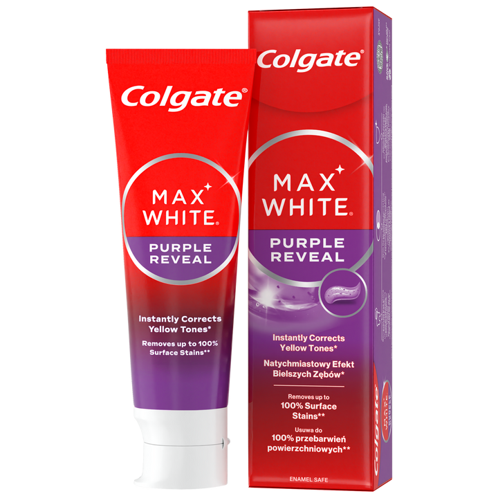 Colgate Max White Purple Reveal – baltinošā zobu pasta, 75 ml