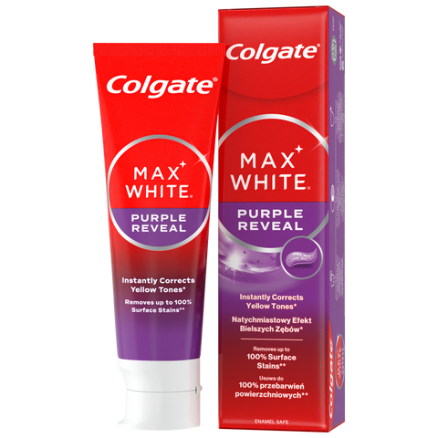 Colgate Max White Purple Reveal – baltinošā zobu pasta, 75 ml