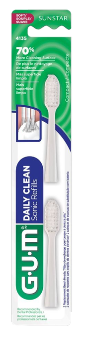 GUM Sonic Daily Soft White elektriskās zobu birstes uzgaļi, 2 gab.