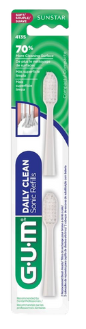 GUM Sonic Daily Soft White elektriskās zobu birstes uzgaļi, 2 gab.