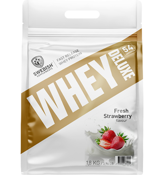 SWEDISH SUPPLEMENTS Whey Deluxe Fresh Strawberry pulveris 1800 g