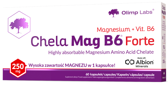 Magnija un B6 vitamīna kapsulas Chela-Mag B6 Forte OLIMP LABS, 60 gab.