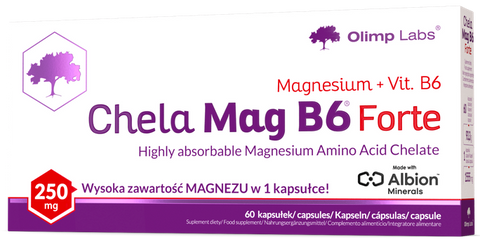 Magnija un B6 vitamīna kapsulas Chela-Mag B6 Forte OLIMP LABS, 60 gab.