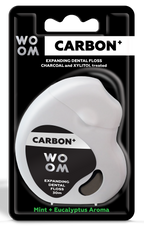 WOOM Carbon + Apjomīgais 30m zobu diegs, 1 gab.
