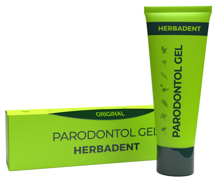 HERBADENT Original Parodontol periodontīta pretiekaisuma gels, 25 g smaganu ārstēšanai