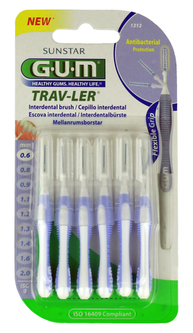 GUM Trav-Ler starpzobu tīrītājs 0,6 mm, iepakojums 6 gab.