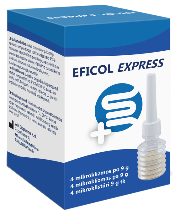 EFICOL EXPRESS mikroklizma 9g, 4 aplikatori