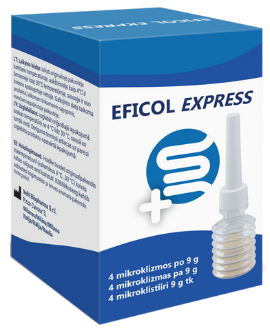 EFICOL EXPRESS mikroklizma 9g, 4 aplikatori