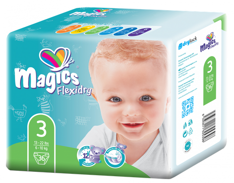 MAGICS Flexidry Midi 3 (6–10 kg) — 36 gab. autiņbiksītes