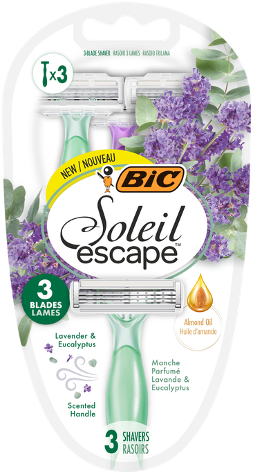BIC Soleil Escape Lavanda 3 vienreizlietojamie sieviešu skuvekļi
