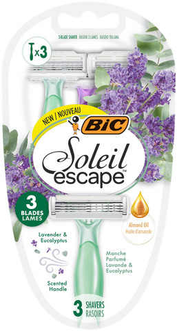 BIC Soleil Escape Lavanda 3 vienreizlietojamie sieviešu skuvekļi