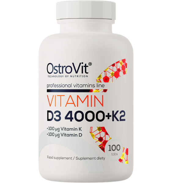 OSTROVIT D3 vitamīns 4000 IU un K2, 100 tabletes