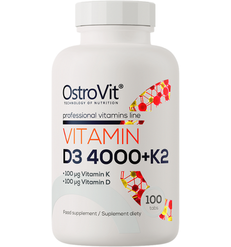OSTROVIT D3 vitamīns 4000 IU un K2, 100 tabletes