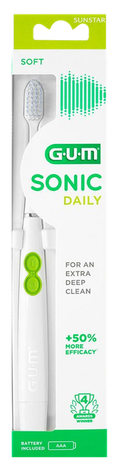 GUM Sonic Daily Power elektriskā zobu birste Soft (balta) — 1 gab.