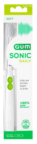 GUM Sonic Daily Power elektriskā zobu birste Soft (balta) — 1 gab.