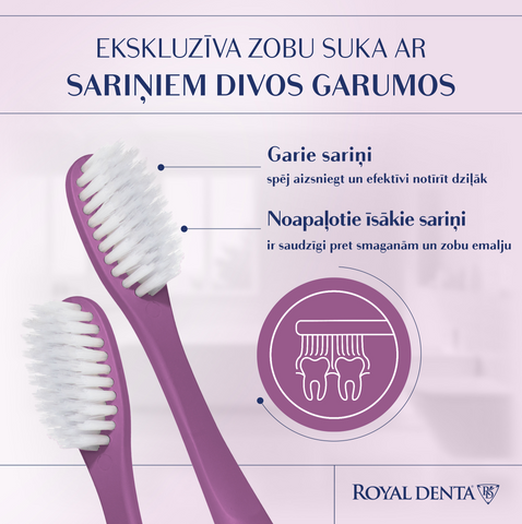 ROYAL DENTA Silver vidējas cietības zobu birste, 1 gab.