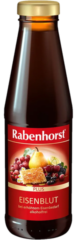 RABENHORST Vitamīni C, B1, B2, B6, B12 un dzelzs svaiga sula, 450 ml