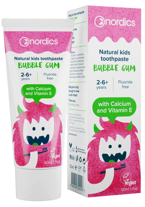 NORDICS bērnu zobu pasta Bubble Gum, 50 ml